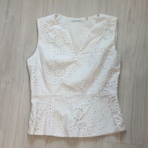 tahari white top
